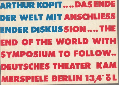 Programmheft arthur kopit das - programmheft,
