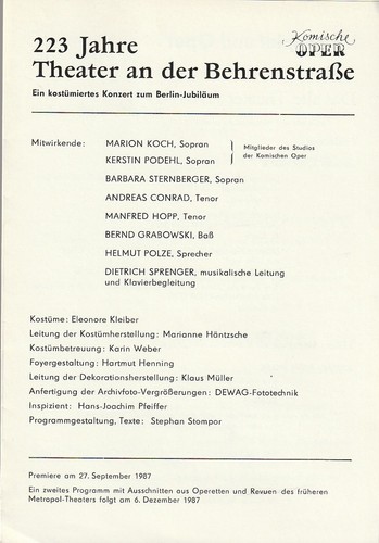 Programmheft 223 jahre theater - jahre,