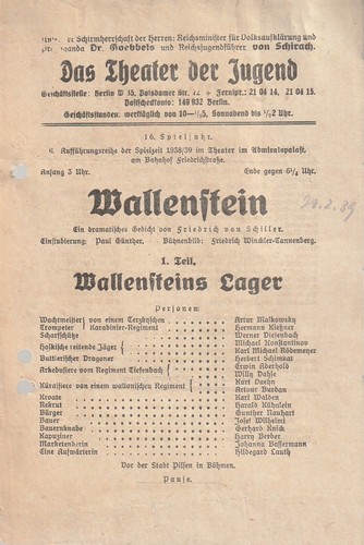 Theaterzettel schiller - theaterzettel,