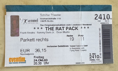 The rat pack eintrittskarte - pack,