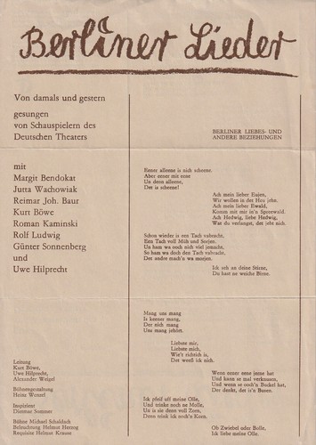 Theaterzettel berliner lieder - ,