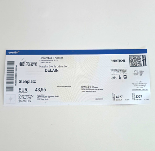 Delain ticket stehplatz - delain,