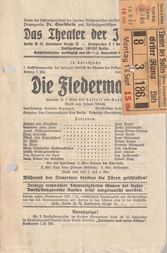 Theaterzettel johann strauß - theaterzettel,
