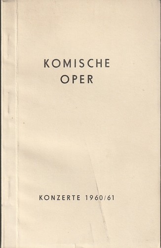 Programmheft komische oper - programmheft,
